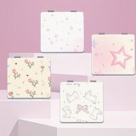 Resim Millennial Floral Tavşan Makyaj Aynası, Katlanabilir Mini El Aynası, Toz Kaplı Cam Yüzey, Koku Yok, Taşınabilir, Sahte Deri Çerçeve, Günlük Kullanım, Doğum Günü, Noel, Şükran Günü, Sevgililer Günü, Paskalya, Kız Kardeşler ve Arkadaşlar için Düğün Hediyesi 