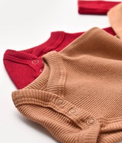 Resim Rebebe Babycosy Modal 2 Li Uzun Kollu Bebek Badi - Bebek Body - Csym1131 (544737691) Kahverengi - Kırmızı 