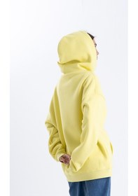 Resim Sarı Kapşonlu Sweatshirt Sarı 