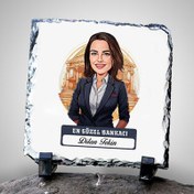 Resim Karikatürlü En Güzel Bankacı Dekoratif Taş 