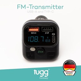Resim TUGG FM Verici & Araç Şarj Cihazı – C32 Modeli | Bluetooth FM Transmitter, Çift USB + Type-C PD Hızlı Şarj, Müzik Aktarımı, LED Ekran, Akıllı Çip – Siyah 104961 