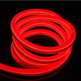 Resim Neon Şerit Led 220 Volt Esnek Silikonlu Aydınlatma + Fiş Dahil 3 Mt-kırmızı Kırmızı 