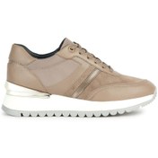 Resim Geox Women's Mink Desya Suede Leather Thick Heeled Lace-Up Sneaker Derimod