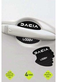 Resim Karbon Tasarımlı Dacia Lodgy Kapı İçi Çizik Koruma Ve Estetik Folyo Seti - 4 Parça Lodgy Yazılı 4 Adet 