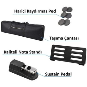 Resim Jwin Sapphire Sdp-112 Çekiç Aksiyonlu 88 Tuşlu Dijital Piyano Taşıma Çantası Hediyeli 