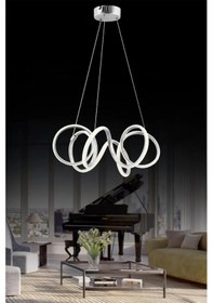 Resim İstanbul Avize Delux Gümüş Ledli Modern Beyaz Power Led Avize Led 