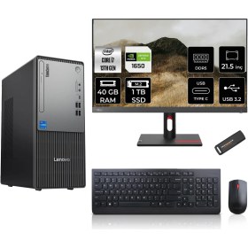 Resim Lenovo Thinkcentre Neo 50T Gen 5 Intel Core I7 13700 40GB 1tb SSD GTX1650/4GB 21.5" Fhd Monitör Freedos Masaüstü Bilgisayar & Per4 USB Bellek 12UB000LTRMNT2323 