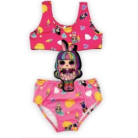 Resim Lolliboomkids Kız Çocuk Çizgi Film Karakterli Figürlü Mayokini Yeni Sezon Lol Hi Pembe 