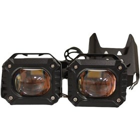 Resim Motosiklet Sis Farı 12-85v Beyaz-sarı Çift Renk Ip67 Offroad 4x4 Kamyon Suv Atv Tekne Farı 1 Çift 