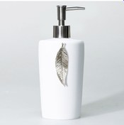 Resim Leaf Sıvı Sabunluk Beyaz Gümüş 