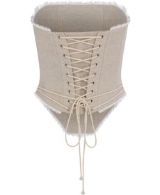 Resim Sera Corset Linen Top - 38 