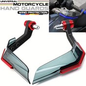 Resim MOWOK Motosiklet Direksiyon Rüzgar Koruyucuları - Yamaha, Kawasaki, for BMW, for Honda, Ducati için Evrensel Uyumluluk - Dayanıklı Plastik El Koruyucuları, Kırmızı Detaylar, Geliştirilmiş Kontrol ve Konfor 