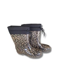 Resim Konçlu Kadın Yağmur Çizmesi 36-40 Leopar Leopar 