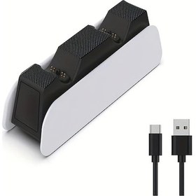 Resim Globalbloom Beyaz Ps5 Dualsense Şarj İstasyonu: Usb Type-c Hızlı Şarj Led Ekran 