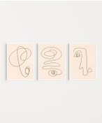 Resim Çerçevesiz Poster Organik Formlar Ve Çizgiler 3'lü 