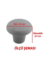 Resim Sert Plastik Mantar Düğme Kulp Gri Dolap Mobilya Mutfak Dolabı Çekmece Kapak Kulpu Kulbu 