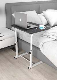 Resim Depolife Yükseklik Ayarlı Laptop Sehpası Kahvaltı Ders Çalışma Bilgisayar Ofis Yemek Çocuk Masası Metal Ayak 