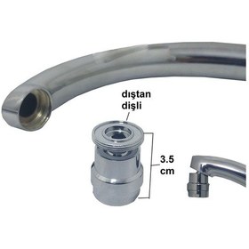 Resim Kustar Dış Dişli Su Tasarruflu 360 Derece Oynar Musluk Başlığı Prinç Paslanmazdır 