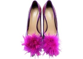 Resim Poletto Deri /tekstil Pembe-Fusya Ayakkabı Gece/abiye 9839 44 