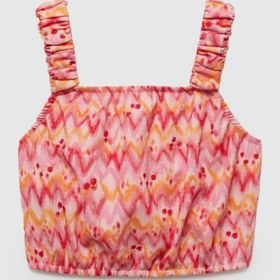 Resim MANGO Kids Desenli cropped bluz 