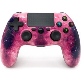 Resim Sakura Pembe-kablosuz Oyun Denetleyicisi Ps4 Playstation 4 İçin Kablosuz Çift Şok Oyun Joystick Altı Eksenli Jiroskop Hareket Algılama Gamepad 
