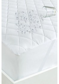 Resim Bebesi Kapitoneli Sıvı Geçirmez Alez 160x200 Cm Tek Kişilik Köşe Lastikli Beyaz 