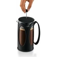 Resim Kenya Kahve Makinesi (Fransız Pres Sistemi, Kalıcı Paslanmaz Çelik Filtre, 1,0 Litre) Siyah 