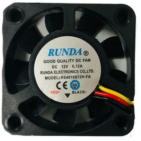 Resim Runda 40X40X10Mm 12V 0.12A 6000Rpm Kare Fan 