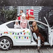 Resim Noel Arabası Yansıtıcı Ampul Mıknatıs Dekorasyonu (Yurt Dışından) 