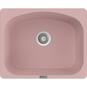 Resim POLEX Cristalüx Granit Evye P-OL60 Pembe Tezgah Altı Ve Tezgah Üstü Kare Mutfak Evyesi 60x49,5cm 