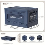 Resim Gateesat Mavi Plastik Kapaklı Katlanır Depolama Kutusu Araba Bagaj Kamp Ev Organizer 