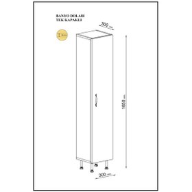 Resim Moonlife 5 Raflı Banyo Boy Dolabı Çok Renkli 