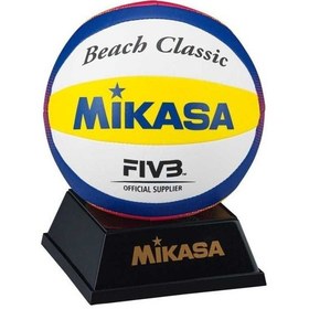 Resim Mikasa Sentetik Deri Mini Plaj Voleybol Topu Bv1.550c Sarı - Mavi 