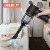 Resim BELIBUY USB Şarjlı Kablosuz Taşınabilir Vakum Temizleyici, Çeşitli Aksesuarlarla Donatılmış, Ev, Araba ve Açık Hava İçin Uygun, Çok Fonksiyonlu El Tipi Yüksek Güçlü Elektrik Süpürgesi 