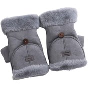 Resim Homyl Kış Parmaksız Eldivenler Soğuk Hava Eldivenleri Gri 