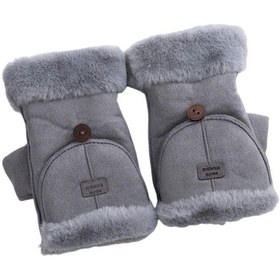 Resim Homyl Kış Parmaksız Eldivenler Soğuk Hava Eldivenleri Gri 