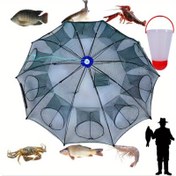 Resim 2 adet Taşınabilir Altıgen Balık Ağı - 4 ile 10 Delikli - Minnowlar, Karidesler, Karidesler, Karidesler için Katlanabilir Balık Tuzak Kiti | Güç Gerektirmez, Açık Balık Ağı Yavruluk Seti, Polyester Fiber, Balıkçılık Gereçleri|Altıgen Ağı Tasarımı|Dayanıklı Balık Ağı 