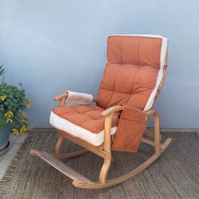 Resim Reyo Home Indigo Kiremit Krem Sallanan Sandalye Dinlenme ve Emzirme Koltuğu TV Koltuğu Berjer 