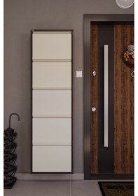 Resim Ceha 5'li Metal Ayakkabılık - Kahverengi/krem K.AYK-5 /AB8317-AB1013 Kahverengi - Krem 