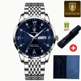 Resim POEDAGAR Royal Blue Paslanmaz Çelik Erkek Saat 