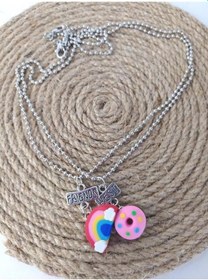 Resim Best Friend Arkadaşlık Çift Kolye Donut Gökkuşağı Bijuteri Takı A 