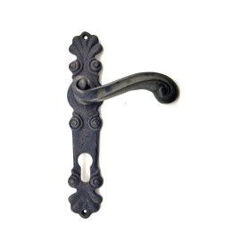 Resim Marsilyan Antika Tarz Dekoratif Pirinç Okyanus Yale Kapı Kolu - 230X46 Mm, Oksit 