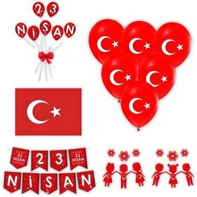 Resim 23 Nisan Süsleri Kapı Süsü-zigzak Banner-23 Nisan Pencere Süsü-10 