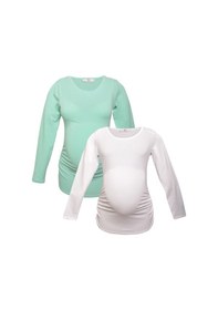 Resim Luvmabelly Myra2306 2308 Hamile Tshirt Seti-mint 