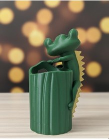 Resim Sevimli Gözlü Kertenkele Diş Fırçalık/kalemlik Kertenkele Detaylı Çok Amaçlı Tutucu 