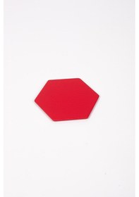 Resim Kırmızı Altıgen Deri Bardak Altlığı Kırmızı 