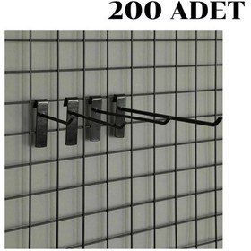 Resim 200 adet 10 Cm Tel Pano Kancası Raf Askısı Siyah 