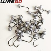 Resim 30 Adet LUREGO Fishing "BFS Finesse Jig Başlığı - Ultra İnce Çift Kancalı Mikro Yemler İçin (Bas/ Mandarin Balığı | Drop Shot | Black Pit Özel) 