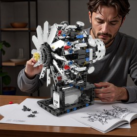 Resim Uçak Motoru Elektrikli Yapı Bloğu Oyuncak Seti, Teknoloji Mekanik Bağlantılı Motor Modeli, STEM Yüksek Zorlukta Montaj Kiti, Ev Dekorasyonu ve Noel Doğum Günü Hediyeleri İçin Mükemmel, yapı taşları, yapı blokları araba, yapı blokları, yapı blokları seti, blok oyuncak 