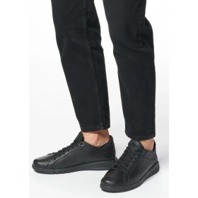 Resim Geox Erkek Siyah U Aerantis A - Tumb Bağcıklı Deri Sneaker U357FA00046C9999 